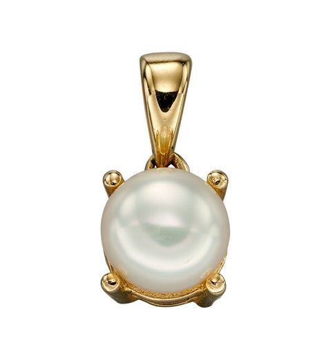 New 9ct Yellow Gold & Pearl June Birthstone Pendant with the weight 0.60 grams. The stone is 5mm diameter 