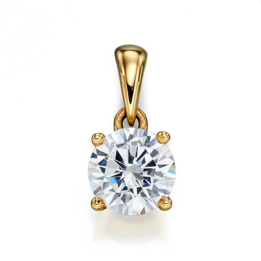 New 9ct Yellow Gold & Cubic Zirconia April Birthstone Pendant with the weight 0.60 grams. The stone is 5mm diameter 