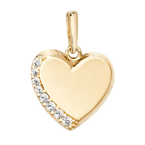 9ct Gold Cubic Zirconia Heart Pendant