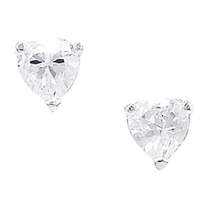925 Silver Heart Cubic Zirconia Stud Earrings