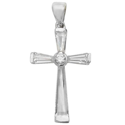 925 Silver Stone Set Cross