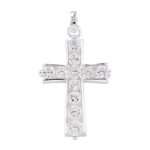 925 Silver Stone Set Cross