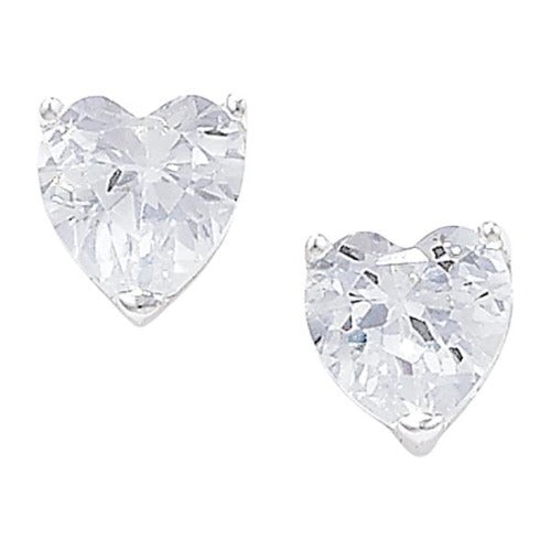 925 Silver Cubic Zirconia Heart Stud Earrings