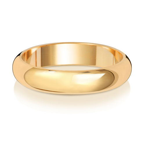 New 9ct Yellow Gold 4mm D Shape Band Ring in various sizes and weight 3.20 grams