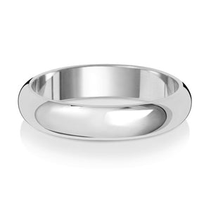 New 9ct White Gold 4mm Court Wedding Band Ring in various sizes and weight 2.20 grams