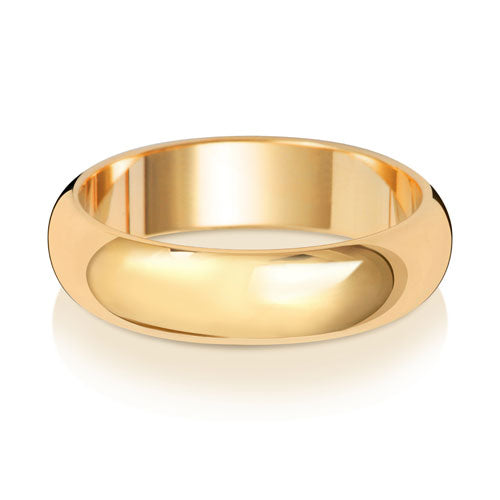 New 9ct Yellow Gold 5mm D Shape Wedding Band Ring in various sizes and weight 4.20 grams