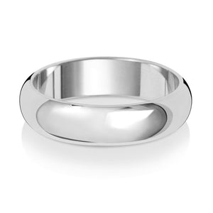 New 9ct White Gold 5mm Court Wedding Band Ring in various sizes and weight 2.50 grams