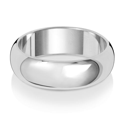 New 9ct White Gold 6mm Court Wedding Band Ring in various sizes and weight 4 grams