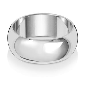 New 9ct White Gold 8mm Court Wedding Band Ring in various sizes and weight 4.30 grams