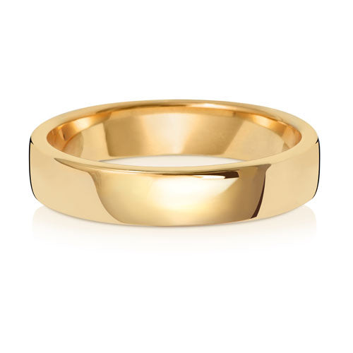 New 9ct Yellow Gold 4mm Soft Court Wedding Band Ring in various sizes and weight 3.70 grams