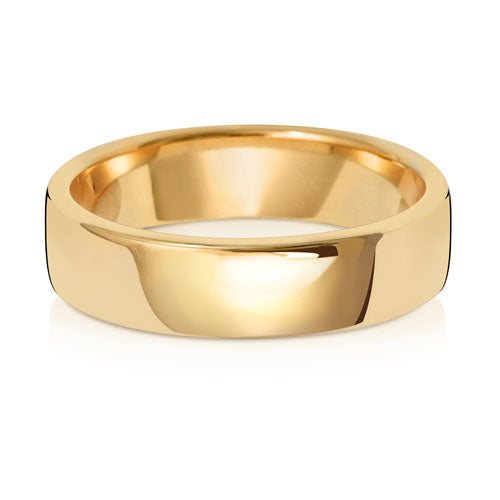 New 9ct Yellow Gold 5mm Soft Court Wedding Band Ring in various sizes and weight 4.60 grams