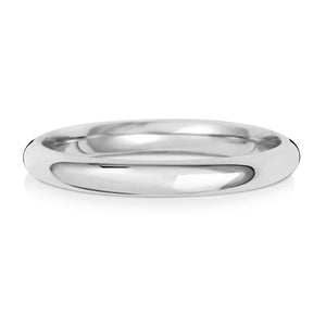 New 9ct White Gold 2.5mm Court Wedding Band Ring in various sizes and weight 1.90 grams