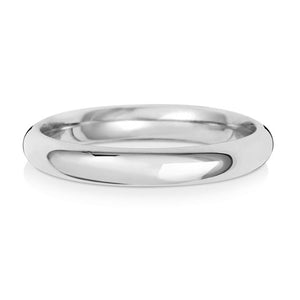 New 9ct White Gold 3mm Court Wedding Band Ring in various sizes and weight 2.10 grams