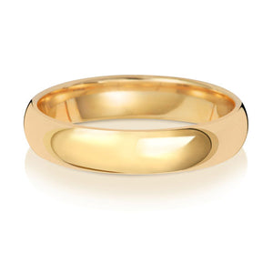 New 9ct Yellow Gold 4mm Court Wedding Band Ring in various sizes and weight 3 grams