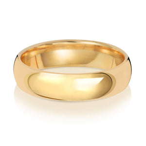 New 9ct Yellow Gold 5mm Court Wedding Band Ring in various sizes and weight 3.70 grams