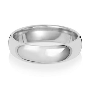 New 9ct White Gold 5mm Court Wedding Band Ring in various sizes and weight 4.60 grams