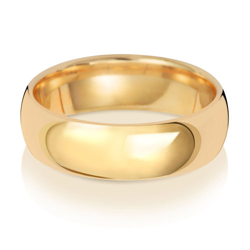 New 9ct Yellow Gold 6mm Court Wedding Band Ring in various sizes and weight 4.70 grams