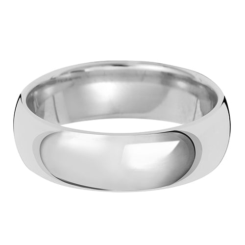New 9ct White Gold 6mm Court Wedding Band Ring in various sizes and weight 4.90 grams