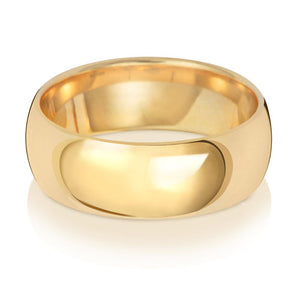 New 9ct Yellow Gold 7mm Court Wedding Band Ring in various sizes and weight 5.50 grams