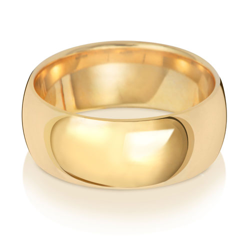 New 9ct Gold 8mm Court Wedding Band Ring